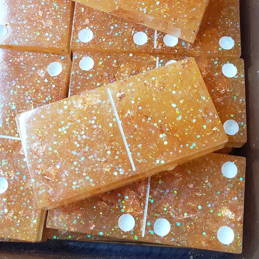 Creamsicle Handmade Resin Dominoes